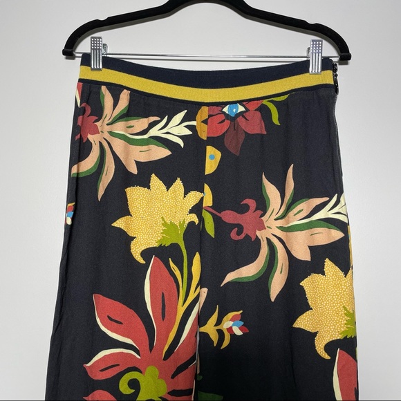 Anthropologie Farm Rio Calla Evil Eye Boho Floral Print Flare Pants Size S - Picture 3 of 9